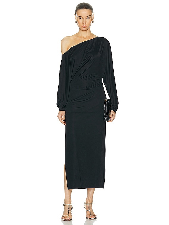 ワンピース KHAITE SS24 JUNET DRESS (54144084 200 BLACK) KHAITE Junet Dress in Black | FWRD