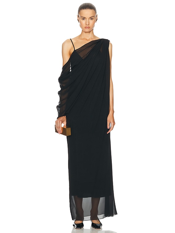 KHAITE Taj Dress in Black | FWRD