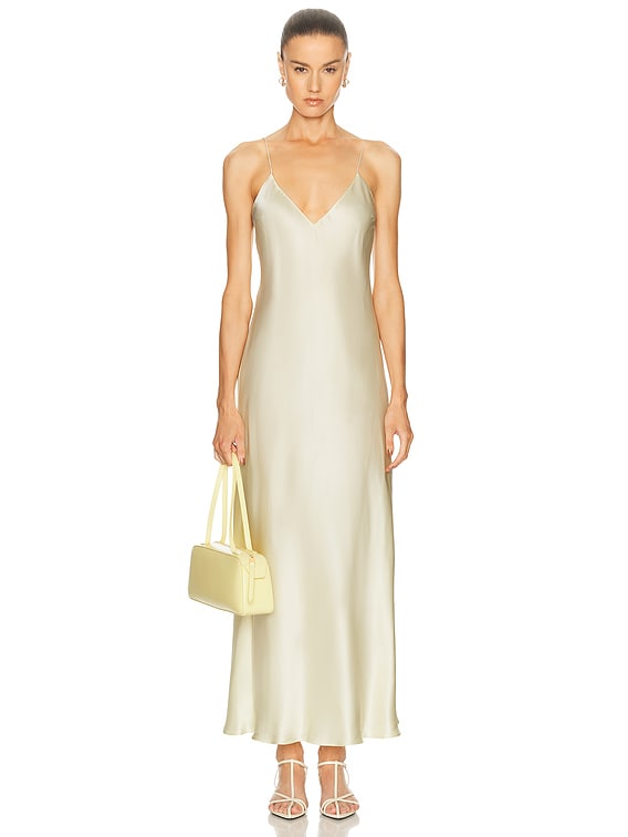 khaite gold dress KHAITE Rumer Dress in Gold