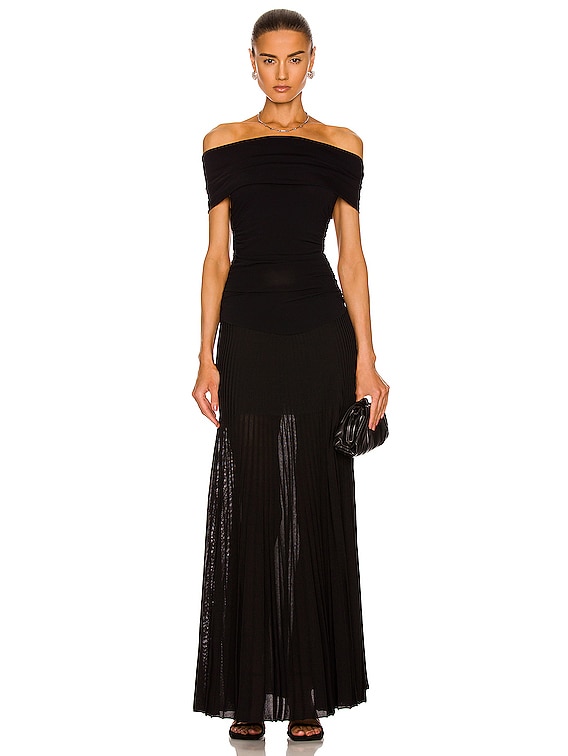 khaite marca off shoulder dress KHAITE Marca Dress in Black