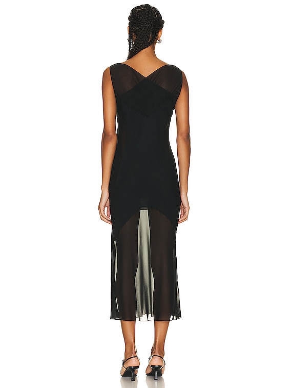 khaite aminah silk slip dress KHAITE Aminah Dress in Black