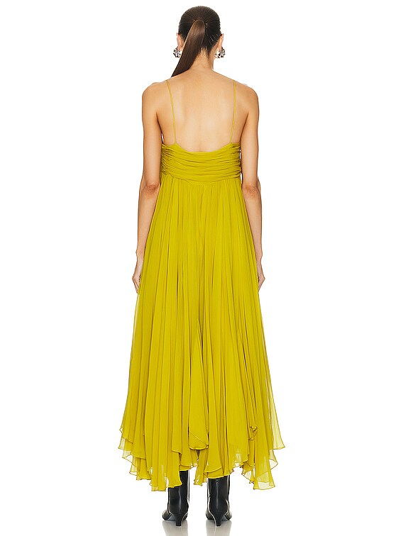 KHAITE Lally Dress in Chartreuse | FWRD