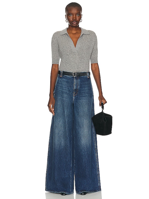 KHAITE Shrunken Jo Sweater in Warm Grey | FWRD