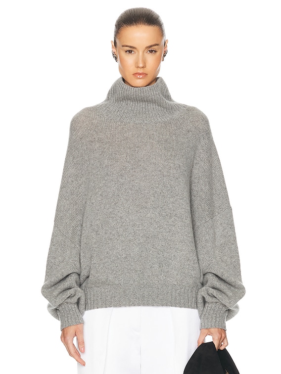 KHAITE Morris Cashmere Sweater in Granite | FWRD