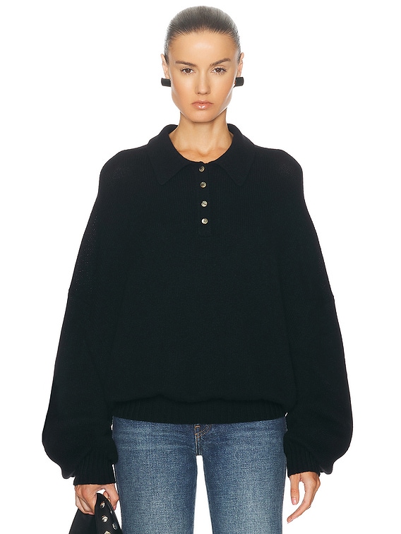 シーニュ　ラウンドニット Rene　ブラック KHAITE Rene Sweater in Black | FWRD