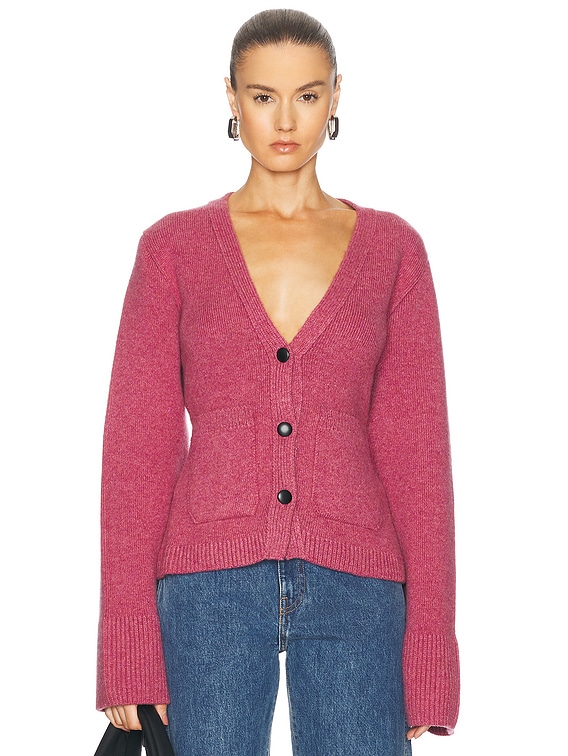 KHAITE Scarlet Cardigan in Amaranth | FWRD