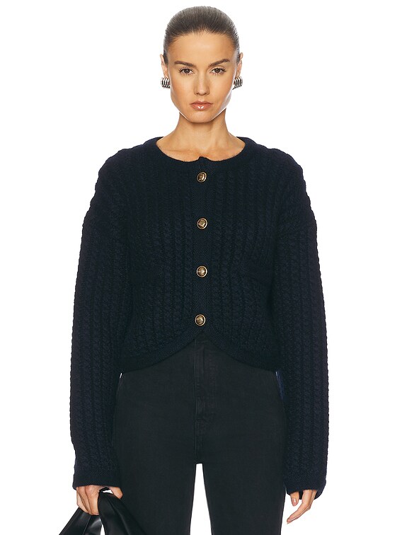 KHAITE Balser Cashmere Cardigan in Midnight Navy | FWRD KHAITE Balser Cashmere Cardigan in Midnight Navy | FWRD