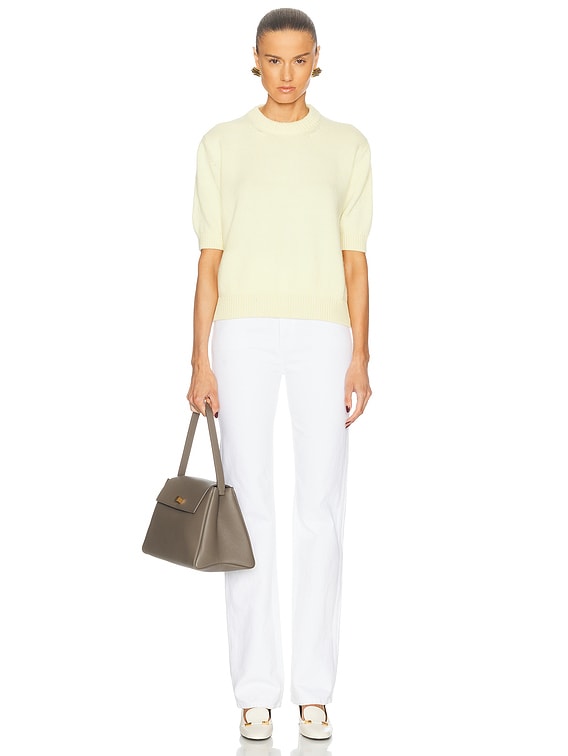 KHAITE Davin Cashmere Sweater Top in Zest | FWRD