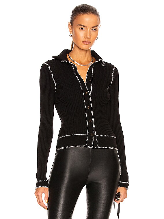 KHAITE Teagan Cardigan in Black | FWRD