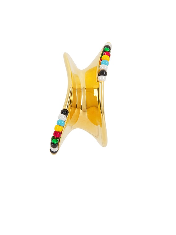 KHAITE Shadow Bead Ear Cuff in Gold | FWRD