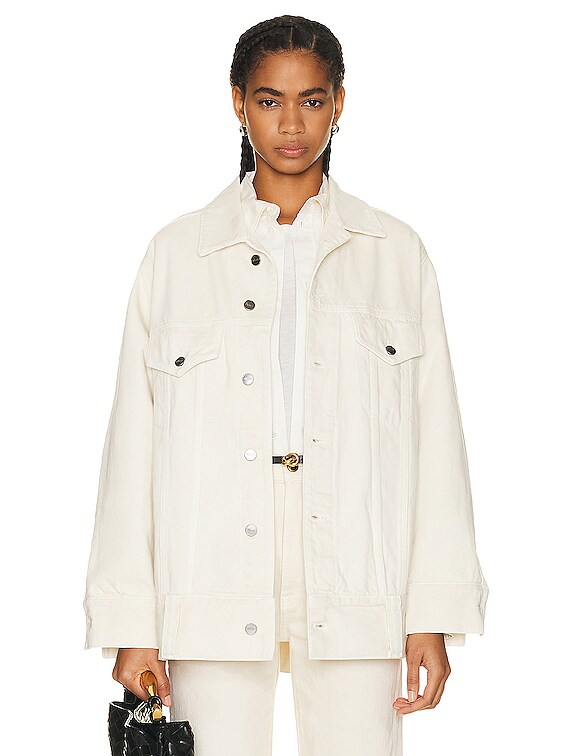 KHAITE Grizzo Jacket in Ivory Rigid | FWRD