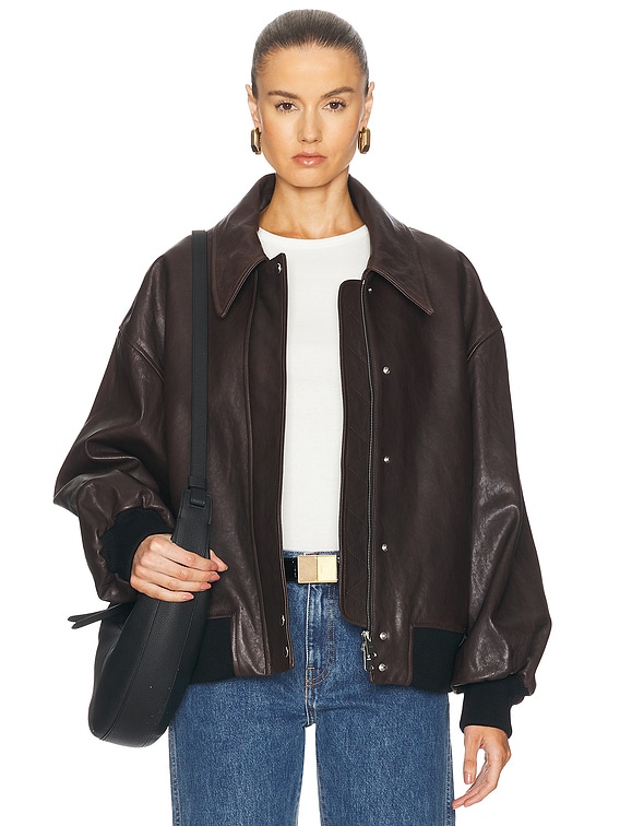 Khaite タルマンシャケット 6167729 200 KHAITE Shelman Jacket in Dark Brown | FWRD