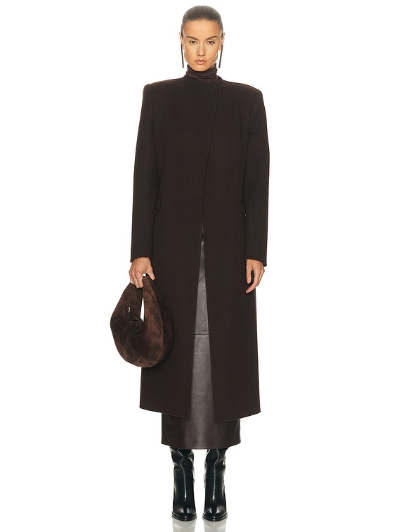 KHAITE Jelson Coat in Dark Brown | FWRD
