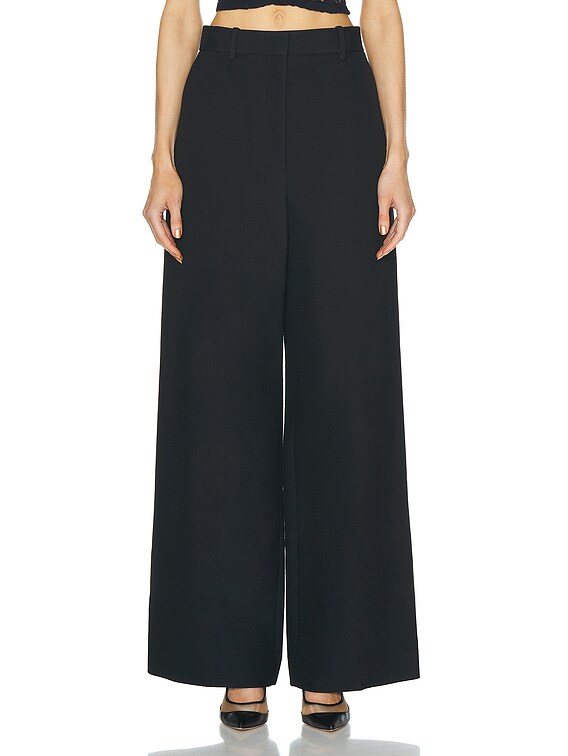 パンツ KHAITE BLACK CAITON HIGH-WAISTED TROUSERS Khaite Caiton Pants In Black | ModeSens