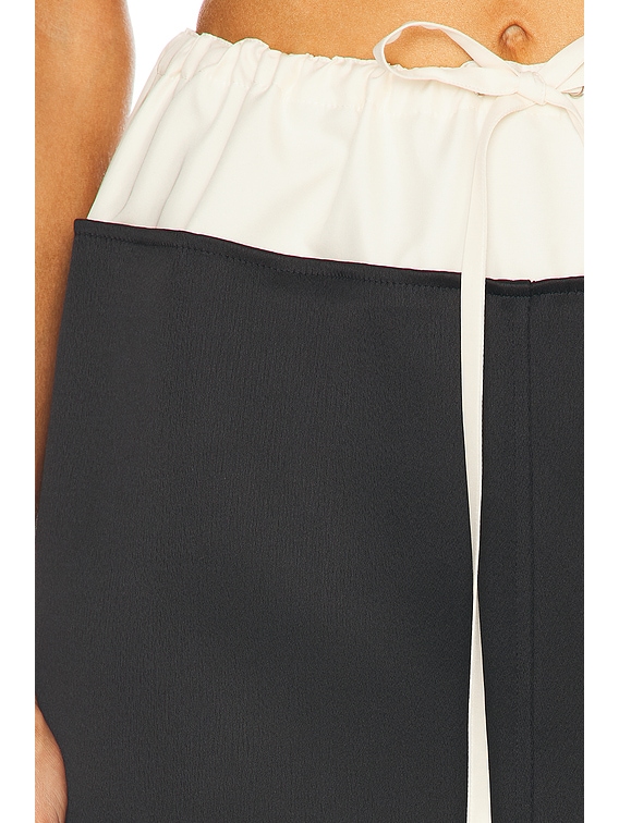 KHAITE Chet Skirt in Black & Cream | FWRD