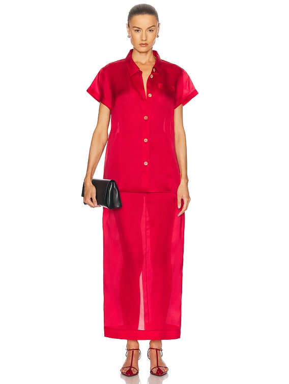 KHAITE Keefe Top in Raspberry | FWRD