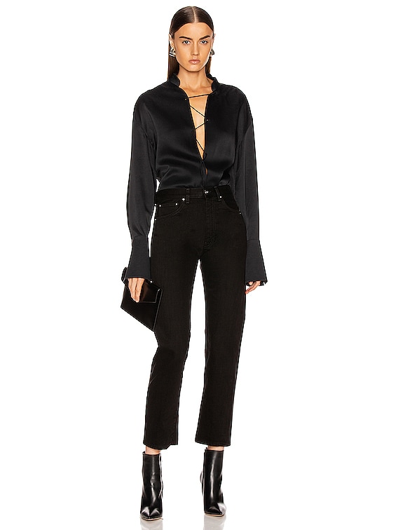 KHAITE Athena Top in Black | FWRD