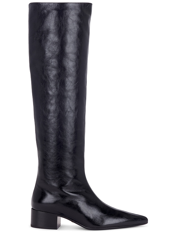 KHAITE Andee Knee High Boot in Black | FWRD