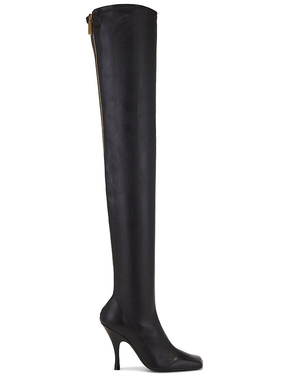 【関税込み】KHAITE ブラック Eva ミッドカーフ ブーツ Eva Mid Calf Boot in Black Nappa Leather – KHAITE