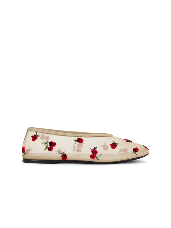 KHAITE Marcy Flat in Nude & Raspberry | FWRD