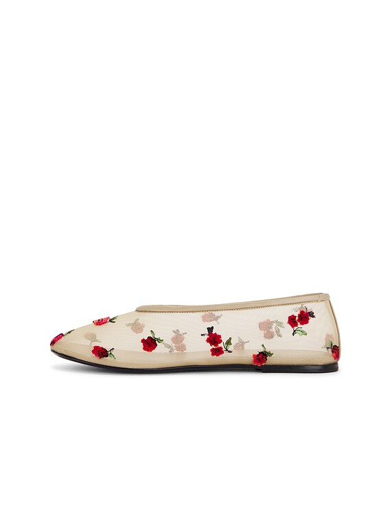 KHAITE Marcy Flat in Nude & Raspberry | FWRD