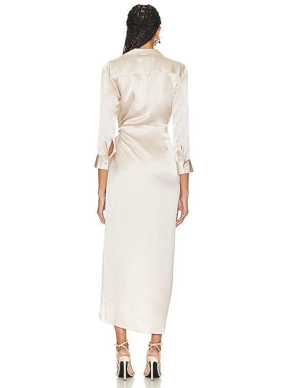l'agence kadi silk wrap dress L'Agence - Black Kadi Long Wrap Dress