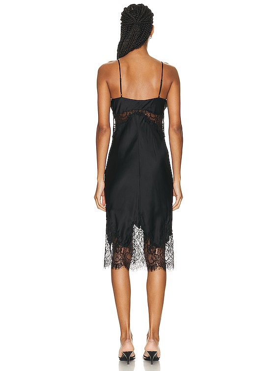 L'AGENCE Scotlyn Lace Trim Mini Dress in Black | FWRD