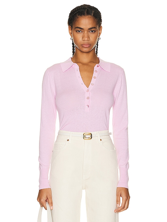 Pink collared outlet sweater