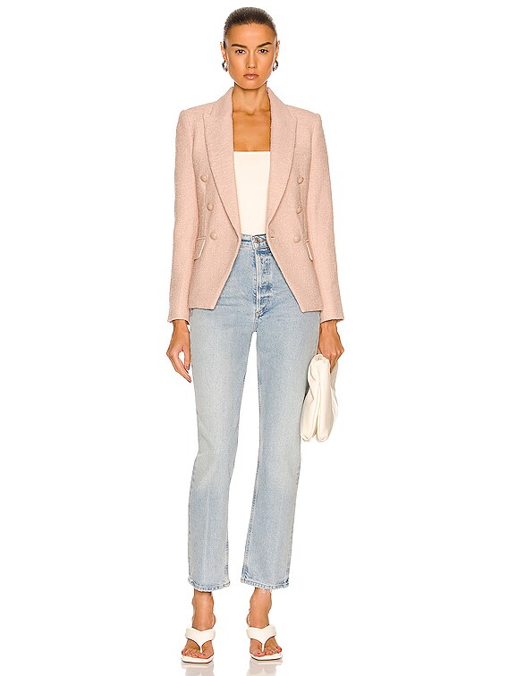L'AGENCE Kenzie Double Breasted Blazer in Petal | FWRD