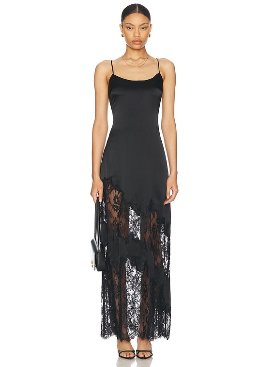 l'agence black lace dress L'Agence Henrietta Lace Mini Dress in Black