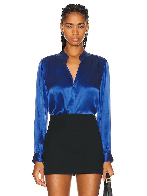 L'AGENCE Bianca Blouse in Nouvean Navy