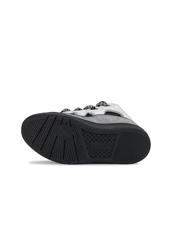 Lanvin Curb Sneakers in White & Anthracite | FWRD