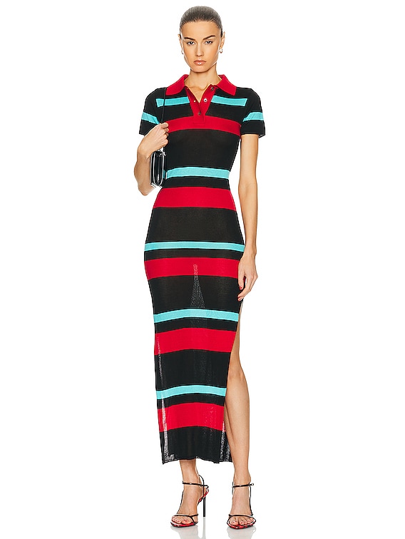 blue stripe polo dress Two Piece Mermaid Long Dusty Blue Prom Dress – FancyVestido