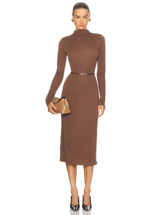 L'academie Lune Midi Dress in Chocolate