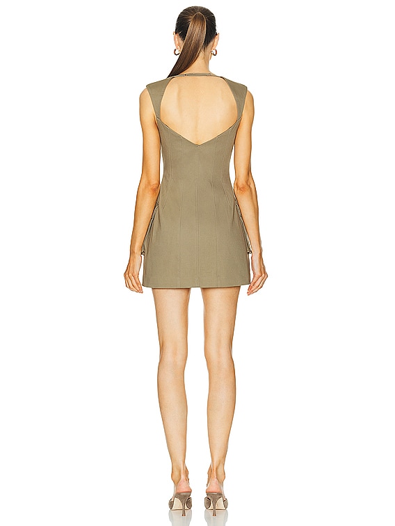 olive green cargo dress Olive Green Cargo Style Dress with Pockets main image 0