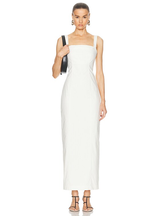 acton maxi dress in ivory l'academie by Marianna Renia Pattern:Plaid