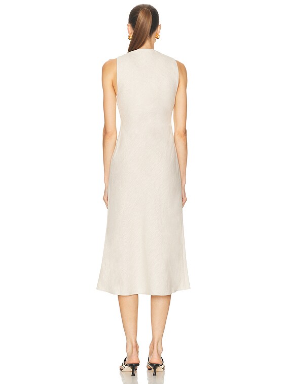 linen midi dress beige Isa Midi Linen Dress (Beige) – Hiraya The Shop main image 0