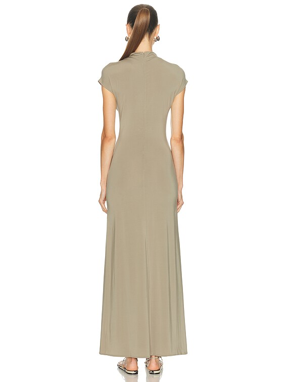 L'Academie Rebecca Maxi Dress in Beige - Size L