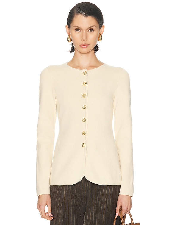L'Academie by Marianna Bronte Button Cardigan in Beige | FWRD