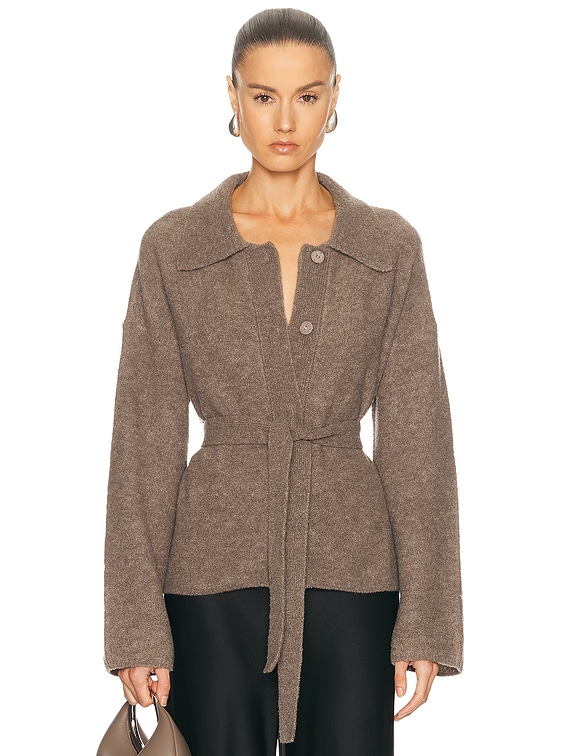 L'Academie by Marianna Jessamy Knit Belted Cardigan in Mocha | FWRD