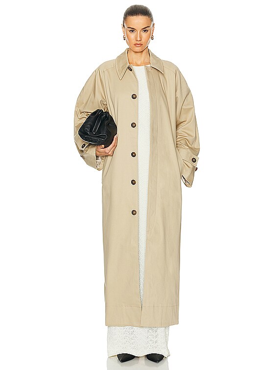 L'Academie by Marianna Ayisa Trench Coat in Light Khaki | FWRD