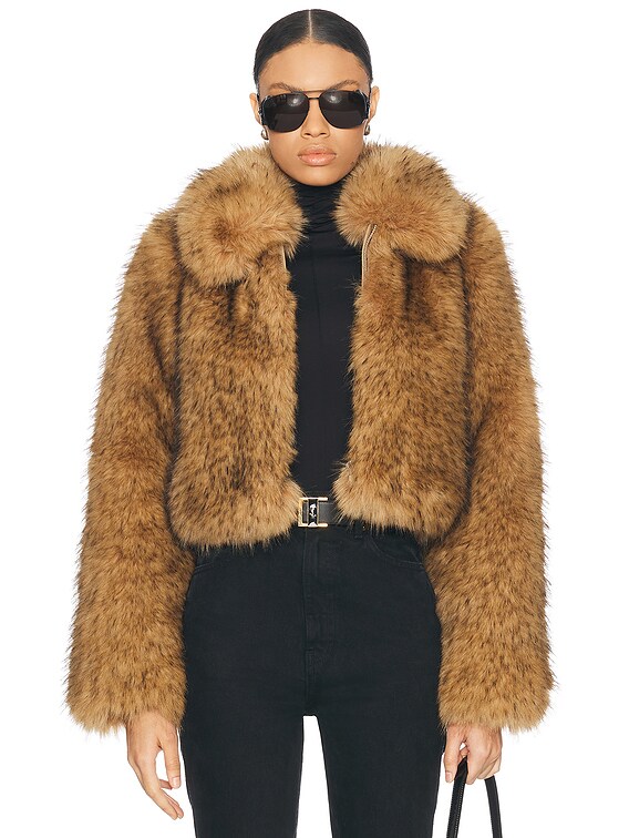 L'Academie by Marianna Savoie Faux Fur Jacket in Beige | FWRD