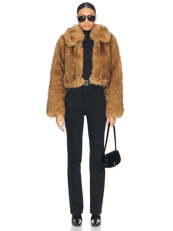 L'Academie by Marianna Savoie Faux Fur Jacket in Beige | FWRD