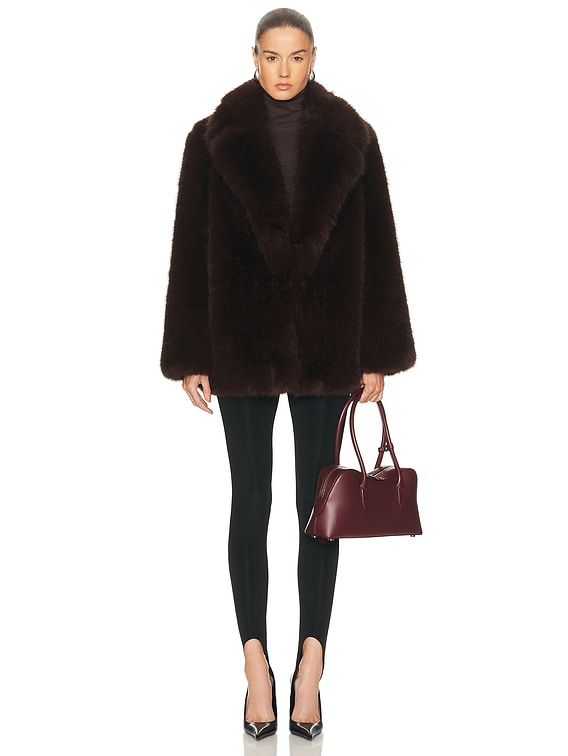L'Academie by Marianna Gamine Faux Fur Jacket in Dark Brown | FWRD