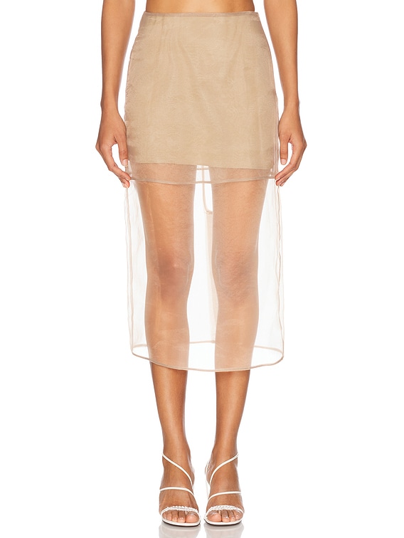 L'Academie by Marianna Blaire Midi Skirt in Taupe | FWRD L'Academie by Marianna Blaire Midi Skirt in Taupe | FWRD