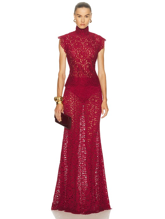 L'Academie by Marianna Zelie Top in Burgundy | FWRD