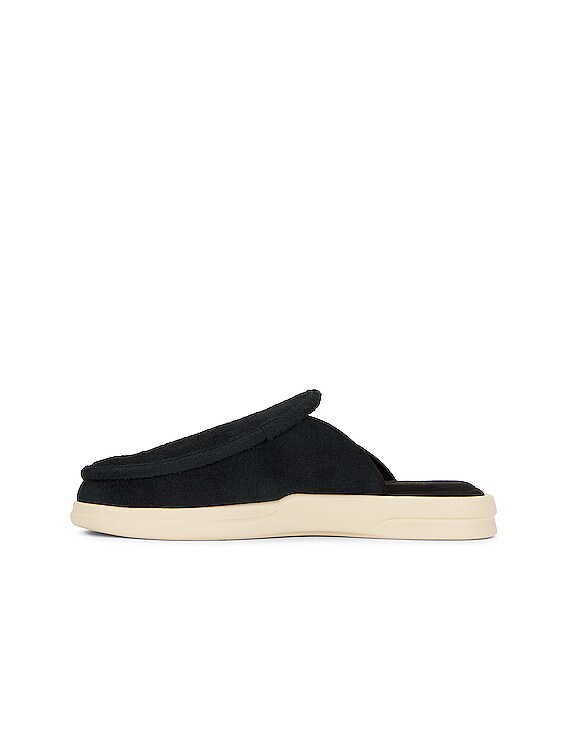 Lusso Cloud Esto Hairy Suede in Jet Black & Shortbread | FWRD display picture 3