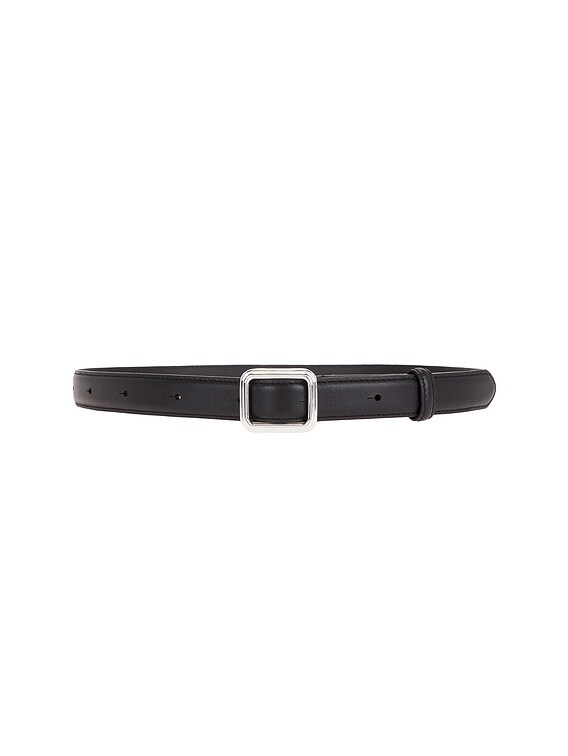 Lie Studio The Georgia Wide Belt in Silver Solid Black | FWRD