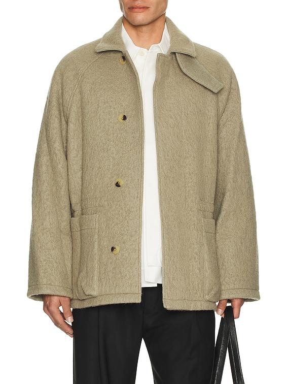 【NECESSARY】美品 HALF BUTTON COAT Le17Septembre Wool Hunting Half Coat in Gray | FWRD