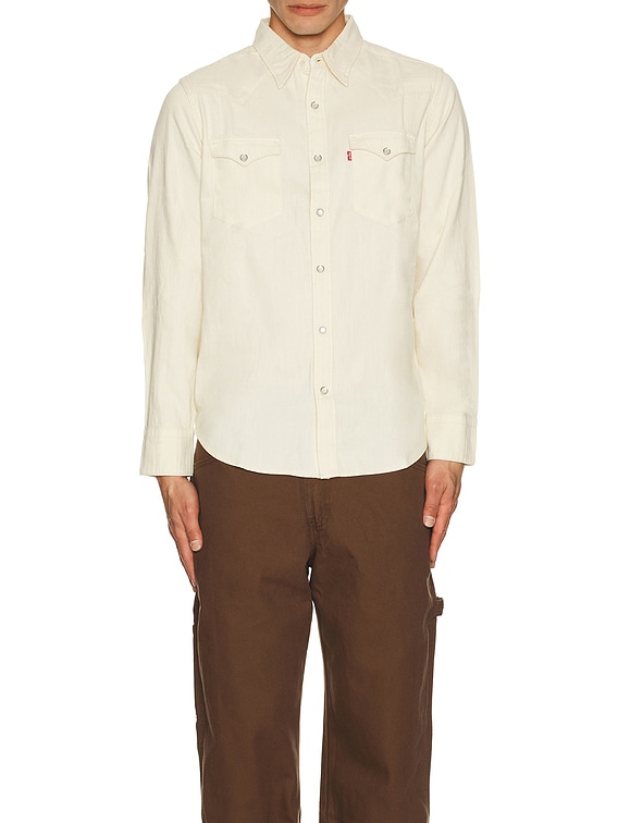 Tシャツ・カットソー Levi's BARSTOW WESTERN STANDARD - EDDLYN ECRU (85744 0068) Levi's Barstow Western Standard Shirt Eddlyn Ecru at